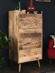 Swoon Light Brown Fresco Mango Wood Five-Drawer Chest - Image 1 of 6