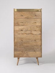 Swoon Light Brown Fresco Mango Wood Five-Drawer Chest - Image 2 of 6