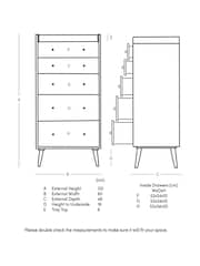 Swoon Light Brown Fresco Mango Wood Five-Drawer Chest - Image 4 of 6