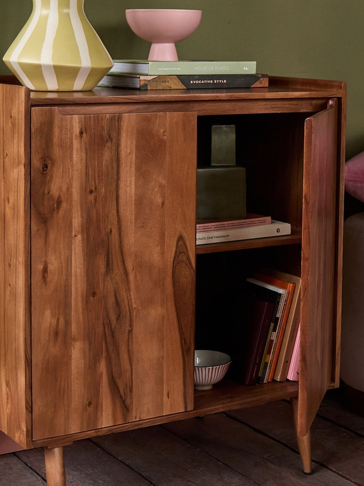 Swoon Mid Brown Southwark Acacia Wood Two Door Cabinet - Image 2 of 7 Swoon Mid Brown Southwark Acacia Wood Two Door Cabinet - Image 2 of 7