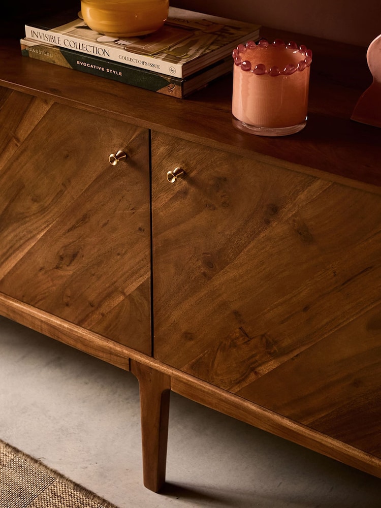 Swoon Dark Brown Noah Acacia Wood Four Door Sideboard - Image 2 of 7