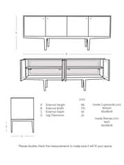 Swoon Dark Brown Noah Acacia Wood Four Door Sideboard - Image 7 of 7