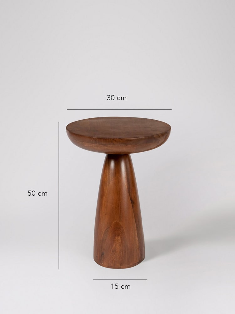 Swoon Mid Brown Cole Acacia Wood Side Table - Image 6 of 6