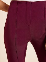 Friends Like These Burgundy Red Sculpting Stretch Seam Detail Slim Trousers - Image 3 of 5
