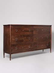 Swoon Light Brown Reyna Mango Wood Six-Drawer Chest - Image 4 of 7