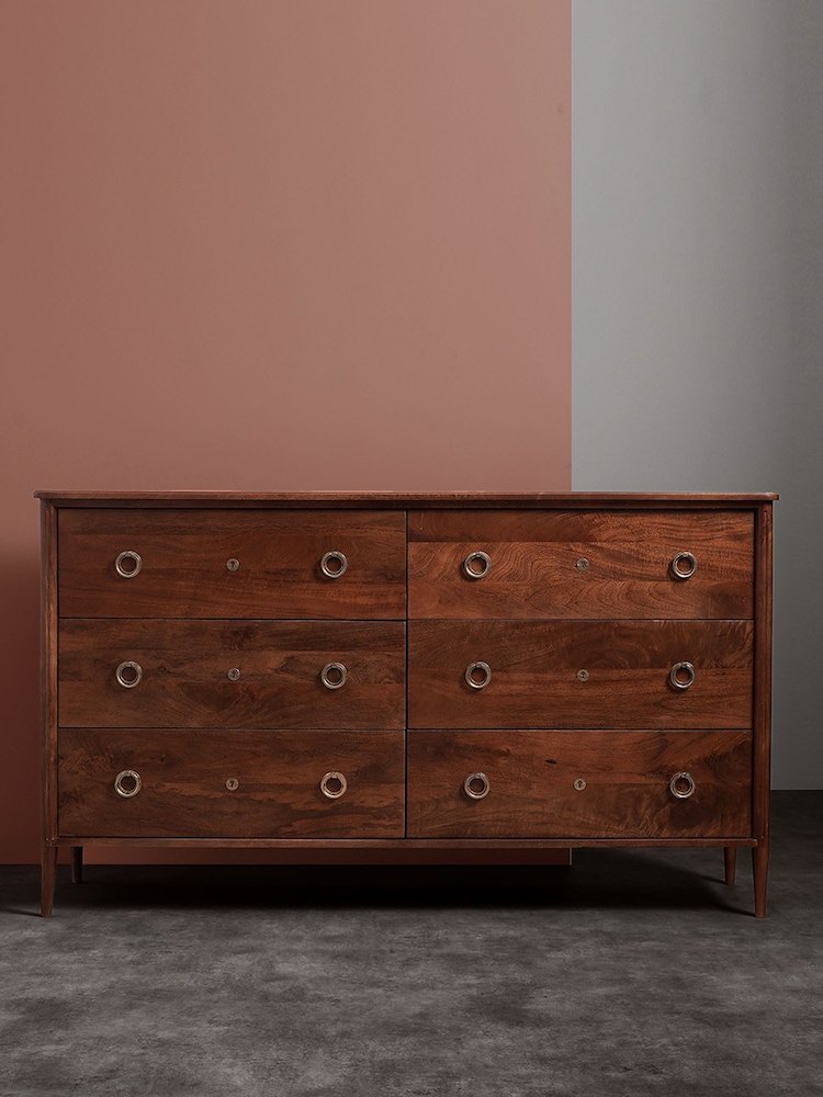 Swoon Light Brown Reyna Mango Wood Six-Drawer Chest - Image 7 of 7