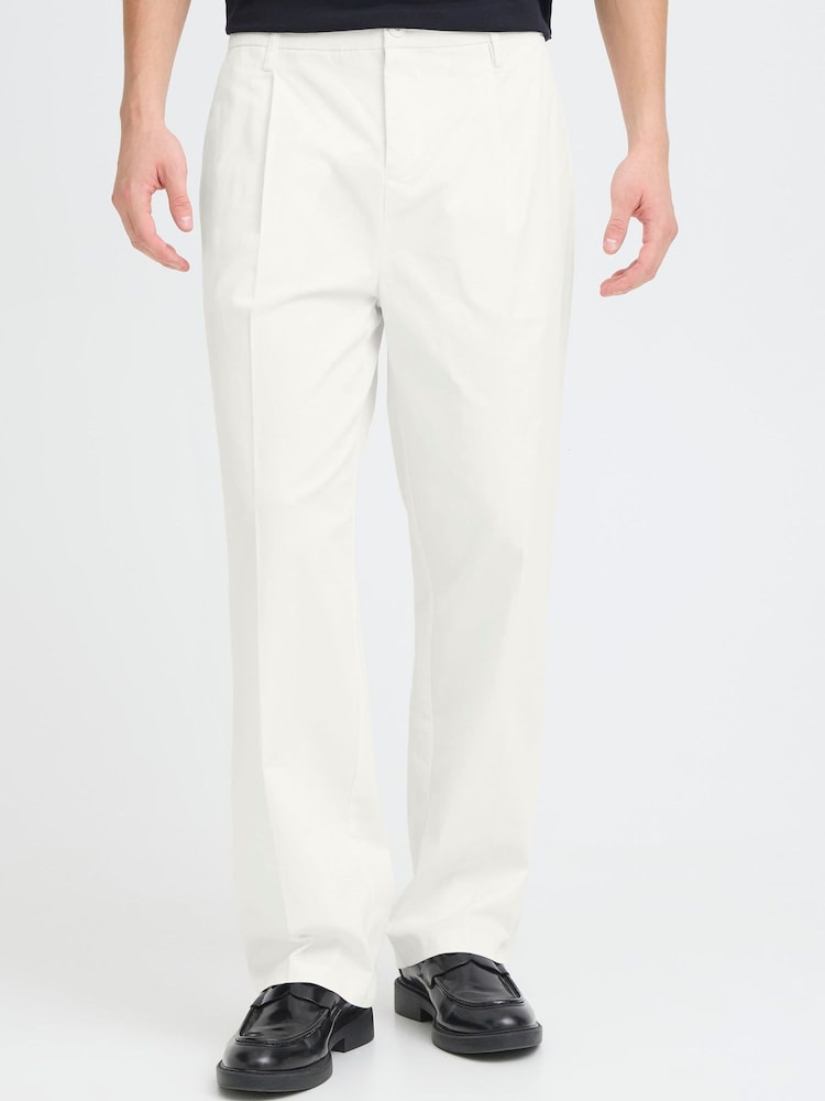 Casual Friday White Amundsen Relaxed Fit Trousers - Image 1 of 8