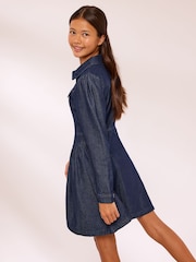 Lipsy Denim Long Sleeve Collar Dress (5-16yrs) - Image 6 de 6