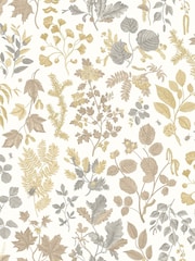 Hoopla Walls Stone Sand Botanical Leaves A4 Wallpaper Sample - Image 1 of 1