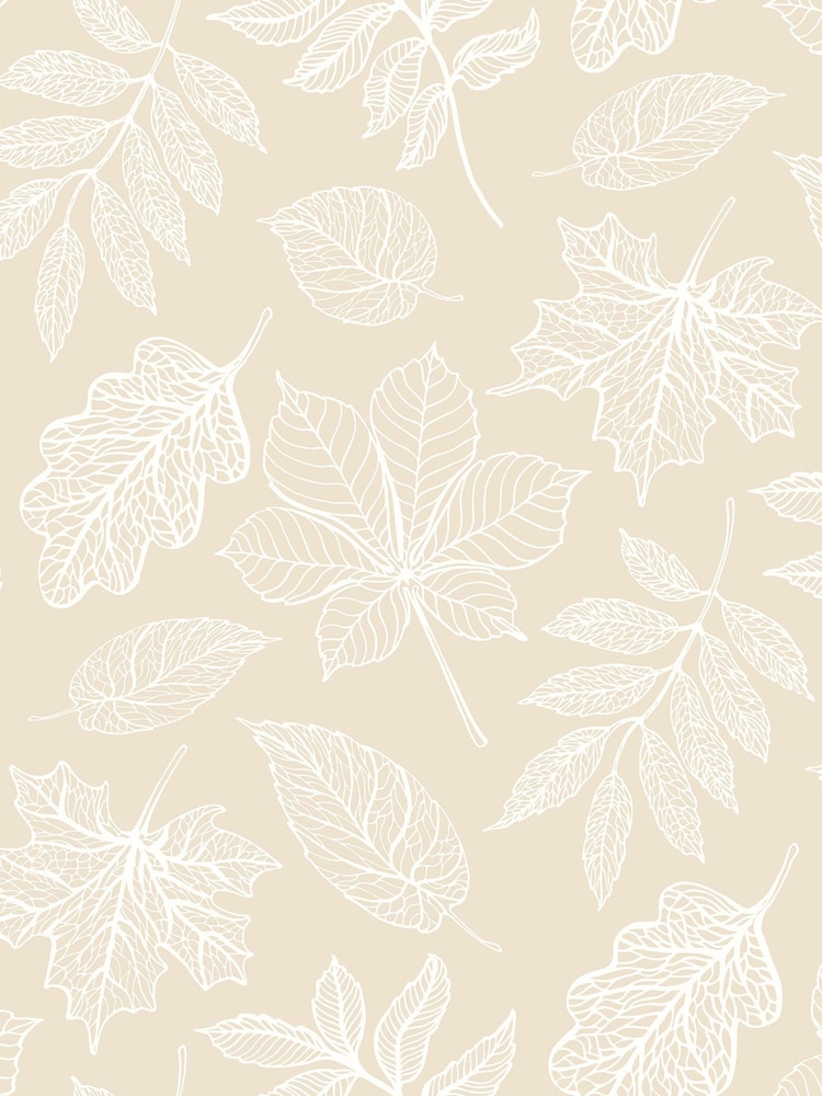 Hoopla Walls Soft Sand Leaf Silhouette A4 Wallpaper Sample - Image 1 of 1