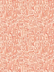 Hoopla Walls Orange Mix Maze Squiggle Wallpaper A4 Sample - Image 1 of 1
