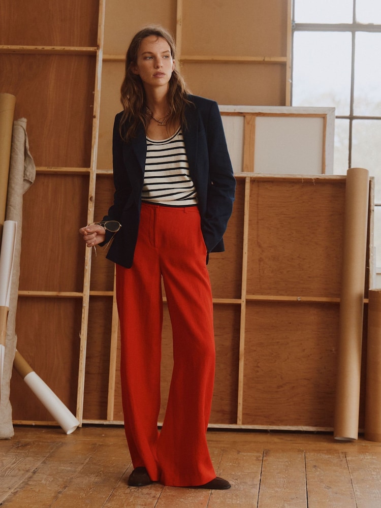 Boden Red Belgravia Linen Trousers - Image 1 of 7