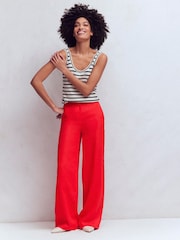 Boden Red Belgravia Linen Trousers - Image 2 of 7