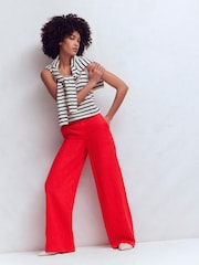 Boden Red Belgravia Linen Trousers - Image 6 of 7
