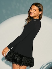 Lipsy Faux Fur Hem Knitted Party Dress (5-16yrs) - Bilde 5 av 5