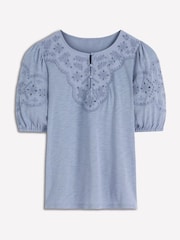 藍色 - Boden Ada Broderie Mix Top - 圖片 5，共 5