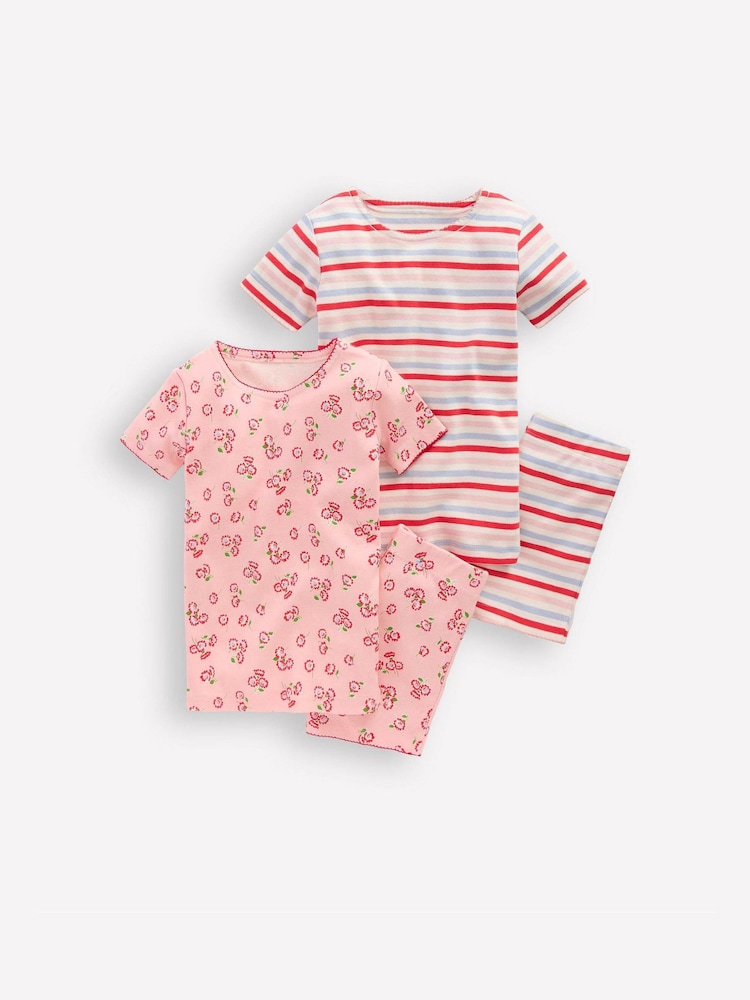 Boden Pink Short Pyjamas 2 Pack - Image 1 of 3