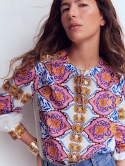 Boden Pink Alicia Linen Top - Image 2 of 5