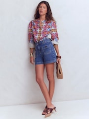 Boden Pink Alicia Linen Top - Image 4 of 5