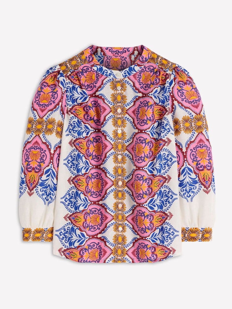 Boden Pink Alicia Linen Top - Image 5 of 5