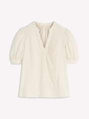 Boden White Trim Insert Double Cloth Top - Image 4 of 4