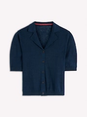Boden Blue Agnes Collar Linen Cardigan - Image 5 of 6
