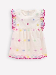 Boden Cream Fabric Mix Broderie Top - Image 1 of 3