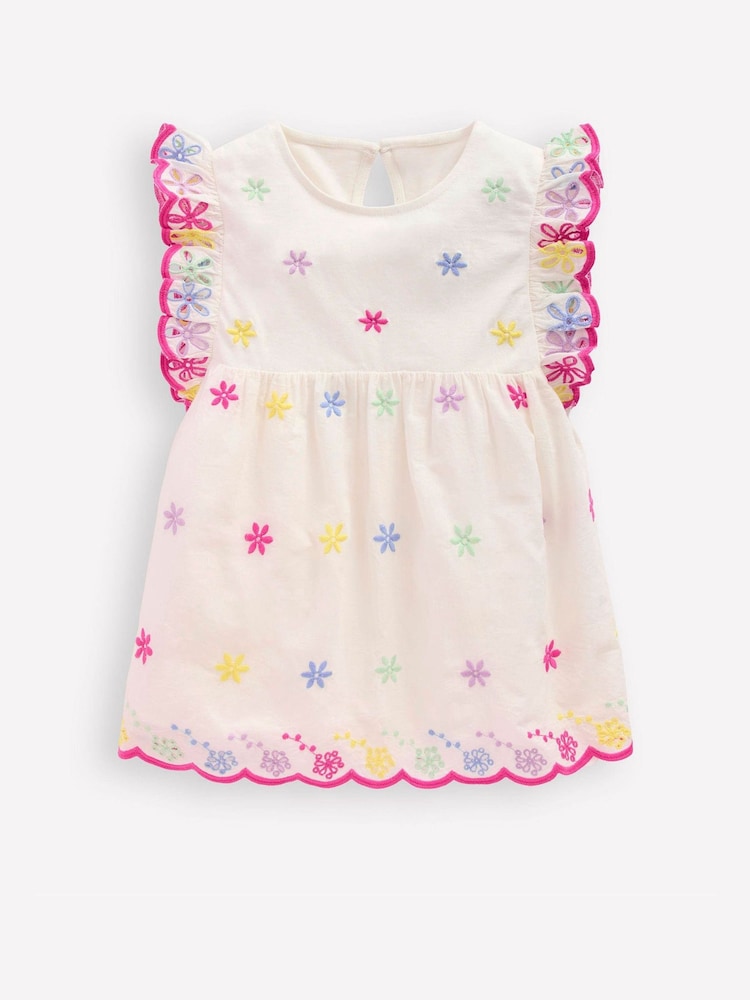 Boden Cream Fabric Mix Broderie Top - Image 1 of 3