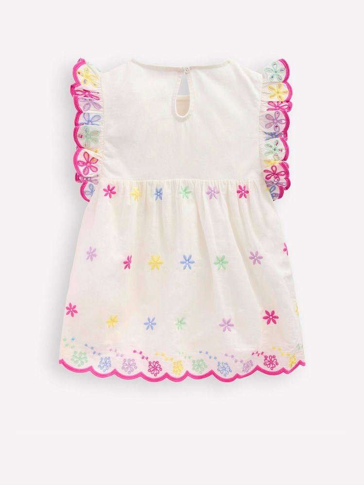 Boden Cream Fabric Mix Broderie Top - Image 2 of 3