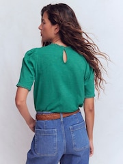 Boden Green Ali Scallop T-Shirt - Image 3 of 5