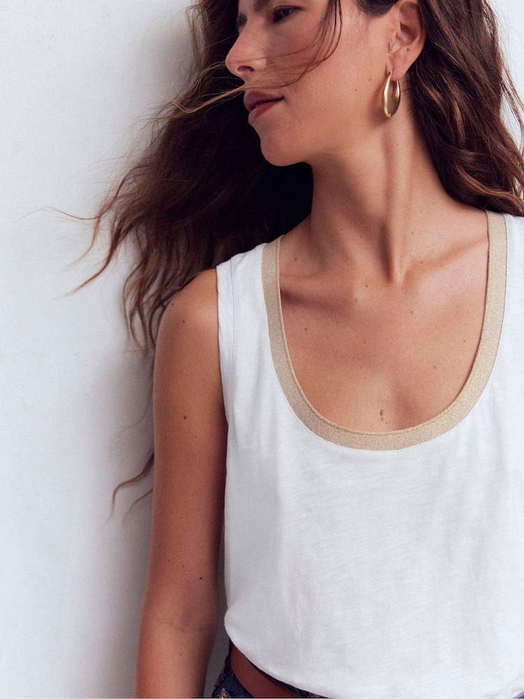 أبيض - سترة ياقة مفتوحة برّاقة من Boden - Image 1 of 5