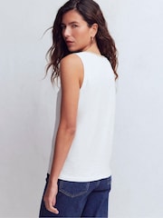 أبيض - سترة ياقة مفتوحة برّاقة من Boden - Image 3 of 5