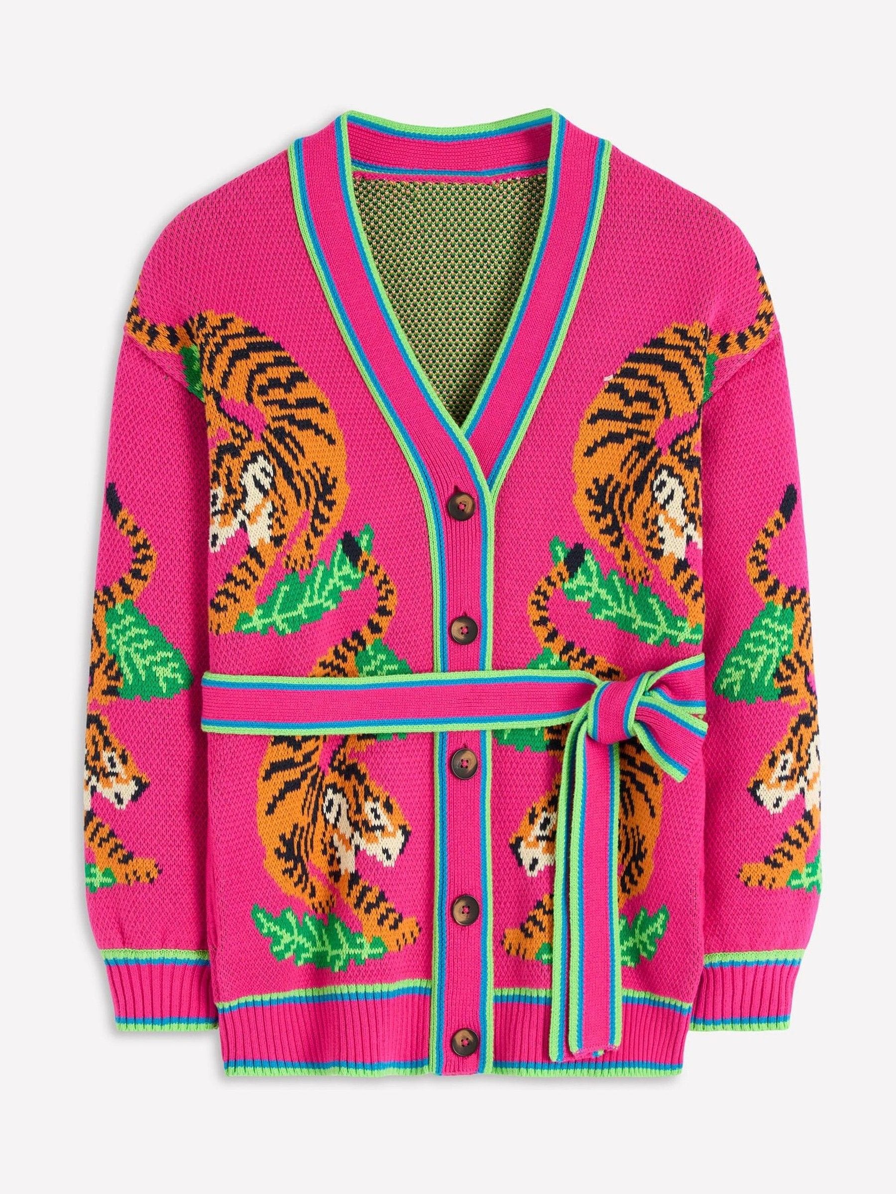 Buy Boden Pink Jacquard Belted Cardigan from Next USA