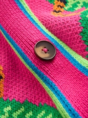 Boden Pink Jacquard Belted Cardigan - Image 8 of 8