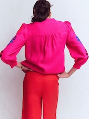 Boden Pink Alicia Linen Top - Image 3 of 6