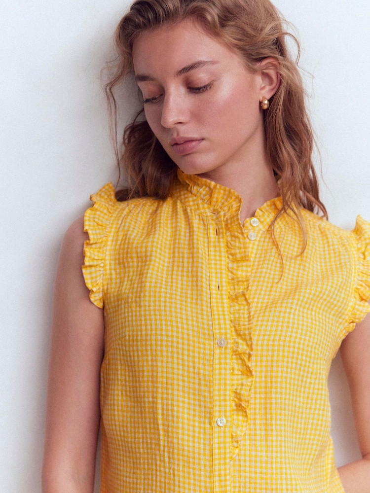 Boden Yellow Isabel Sleeveless Linen Top - Image 2 of 7