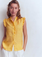 Boden Yellow Isabel Sleeveless Linen Top - Image 5 of 7