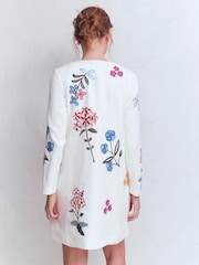 Boden Cream Embroidered Longline Coat - Image 3 of 7