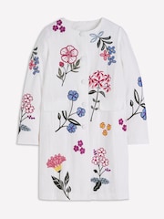 Boden Cream Embroidered Longline Coat - Image 7 of 7
