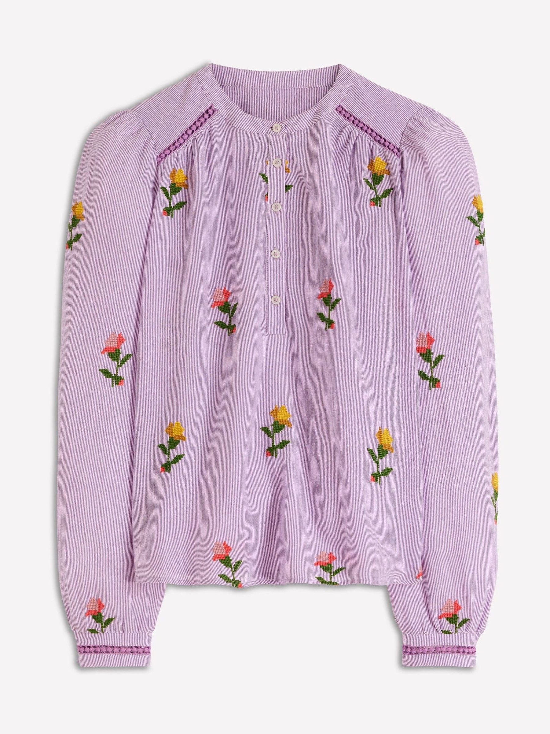 Buy Boden Pink Embroidered Trim Interest Top from Next USA