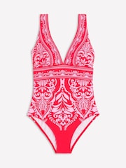 Boden Red Porto V-Neck Swimsuit - Image 6 of 7