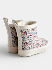 JoJo Maman Bébé Stone Floral Cosy Ankle Wellies - Image 2 of 4