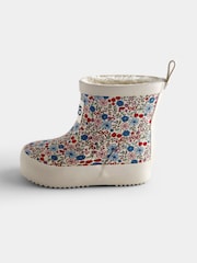 JoJo Maman Bébé Stone Floral Cosy Ankle Wellies - Image 3 of 4