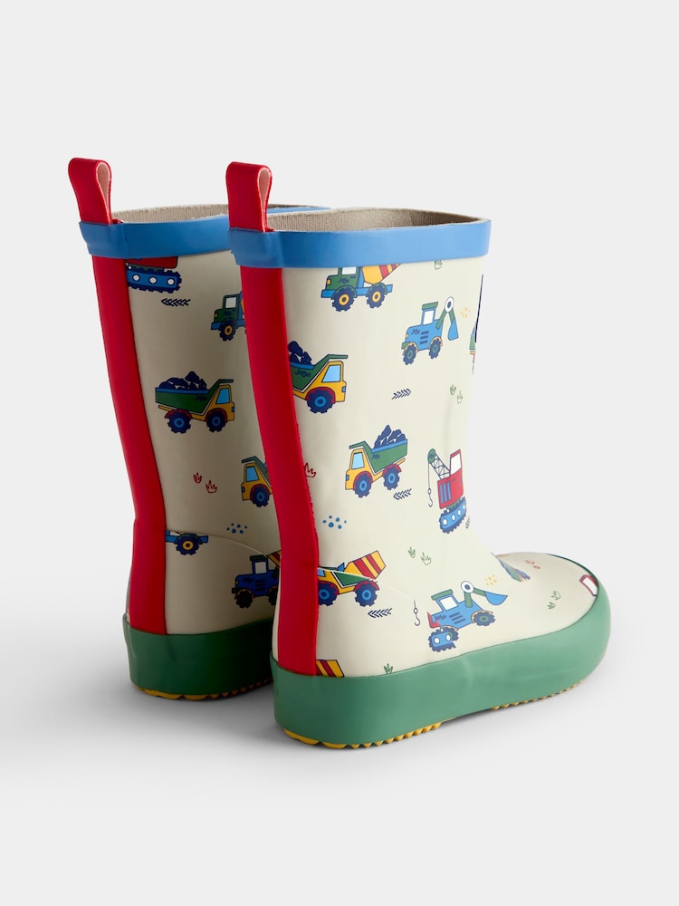 JoJo Maman Bébé Stone Construction Cosy Lined Wellies - Image 2 of 4 JoJo Maman Bébé Stone Construction Cosy Lined Wellies - Image 2 of 4