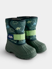 JoJo Maman Bébé Green Dinosaur Alpine Snow Boot - Image 1 of 4