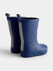JoJo Maman Bébé Navy Blue Plain Wellies - Image 3 of 5