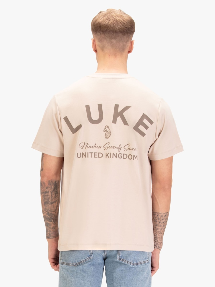 Luke 1977 Cream Drayton Relaxed Fit T-Shirt - Image 2 of 6