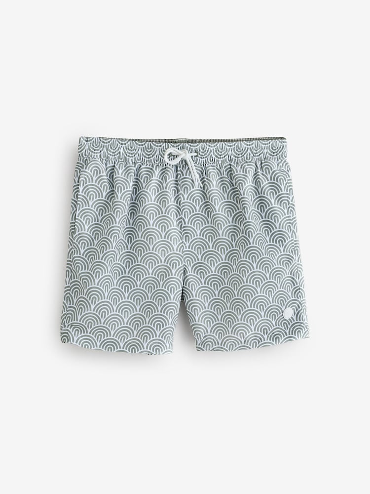 Threadbare Green Geo Arch Print Quick Dry Swim Shorts 2 Pack - Image 2 of 3 Threadbare Green Geo Arch Print Quick Dry Swim Shorts 2 Pack - Image 2 of 3