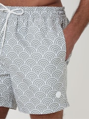 Threadbare Green Geo Print Quick Dry Swim Shorts 2 Pack - Image 5 of 8