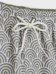 Threadbare Green Geo Print Quick Dry Swim Shorts 2 Pack - Image 6 of 8